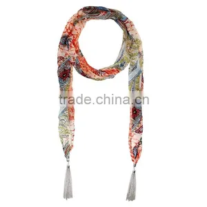 2015 Fashion Paisley Print Lightweight Infinity Loop Scarf thumbnail-4