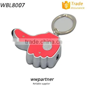 Custom Logo Torch Shape Plastic LED Keyring Wholesale thumbnail-2