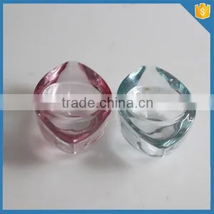 Small Boat Shape Spray Color Crystal Glass Candle Holder Tealight Holder thumbnail-2