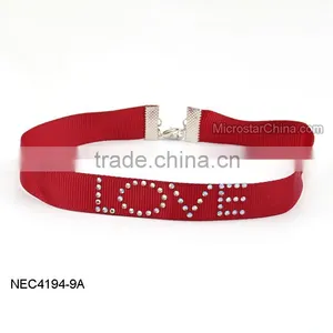 Hotsale Latest Design Resin Crystal Beads Ribbon Necklace thumbnail-1