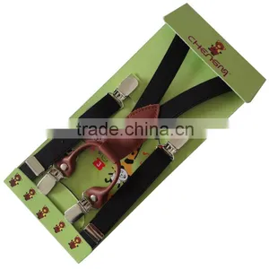 Fashion Genuine Leather Fittings Children Elastic Suspender 4 Clips thumbnail-3