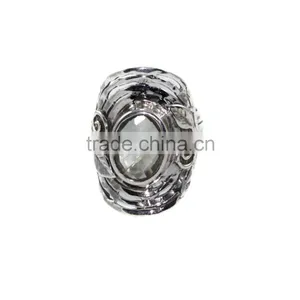 Stone and Oval Silver Gemstone Ring thumbnail-1