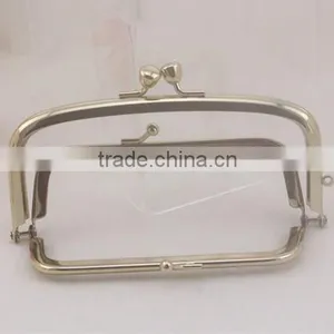 147x68mm Light Gold Kiss Lock Double Clutch Purse Frame thumbnail-4