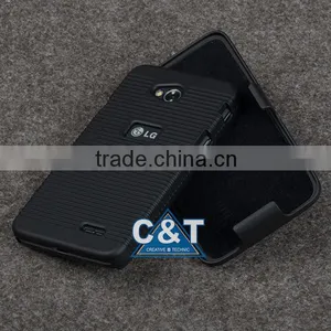 C&T Kickstand Belt Clip Holster Combo Shell Cover for LG Optimus L70 MS323 thumbnail-3