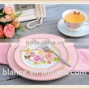 Flower and Bird Coffee Tea Set in Golden Edge Design thumbnail-2