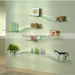 Clear Tempered Wave Glass Shelf thumbnail-1