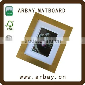 MDF Pine Wood Golden 8x10 Inches Wooden Wood Picture Sexy Photo Frame With White Double Paperboard thumbnail-1