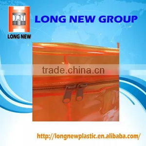 Orange Clear Plastic PVC Zipper Bag With Handle thumbnail-4