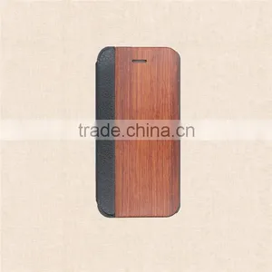 2016 New Model PC and Wood and Leather Phone Case for Iphone 5/5S/6/6 Plus thumbnail-1
