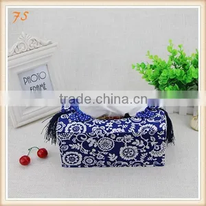 Blue and White Porcelain Fabric Tissue Box Cover thumbnail-1