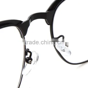 ADE WU Fashion Women Glasses Half Rim Stainless Steel Optical Frame Metal Eyeglasses Frame Clear Lens Glasses thumbnail-6