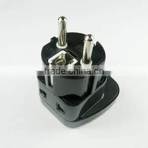 New Products 2016 Double Socket 2 Ways Universal Travel Adaptor, Brazil to Eu Adapter Plug thumbnail-3