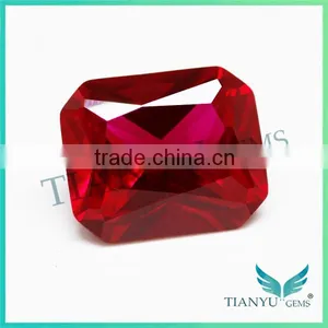 Loose Wholesale Octagon Princess Cut Created Synthetic Red Star Ruby thumbnail-2