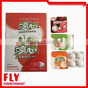 Gourmet Food Fruit Chewing Gum, Center Filled Bubble Gum With Jam thumbnail-3