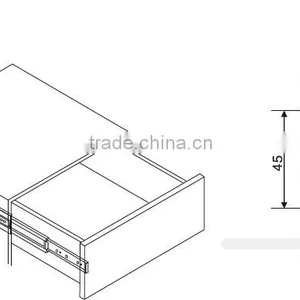 3 Fold Ball Bearing Drawer Slide Rail 45mm Width for Kichen Cabinet thumbnail-2