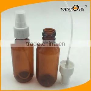 2oz Amber Boston Round Plastic Bottle With Fine Mist Sprayer Dispenser thumbnail-1