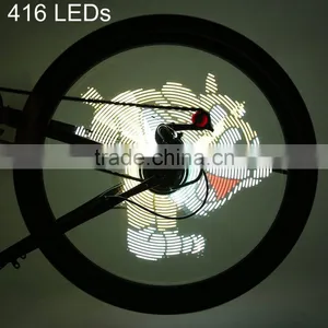Pro DIY Bicycle Cycling 416 LEDs Waterproof Colorful Changing Video Pictures Bike Wheel Spoke Light thumbnail-1