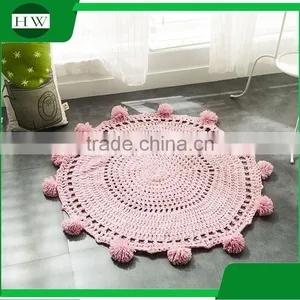 Wholesale Custom Soft Fiber Baby Kids Children Play Nursery Crochet Round Carpet Rug thumbnail-3