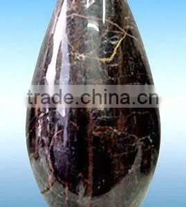 NATURAL BLACK AND GOLD MARBLE FLOWER VASES thumbnail-3