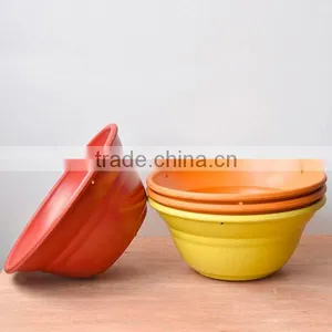 Cheap Bowl Shape Bright Color Plant Fiber Small Plastic Planters Wholesale thumbnail-1