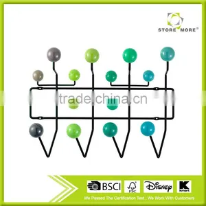 Wall-Mounted Door Hook Organizer Rack With Beads, Plastic-sprayed Finished thumbnail-1