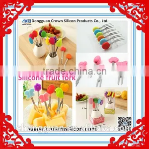 Free Sample!!!Halloween Party New Design ECO-friendly FDA&LFGB Silicone Fruit Fork ,silicone Fruit Forks thumbnail-1