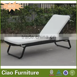 Flower Weaving Outdoor Furniture Plastic Rattan Beach Sun Lounger thumbnail-1