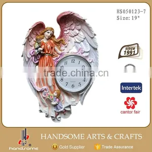 19 Resin Gift Home Decorative Angel Wall Time Clock thumbnail-1