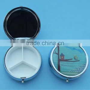 Promotional Metal Material 3 Compartments Travel Pill Container thumbnail-1
