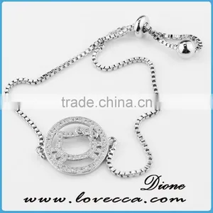 Adjustable Micro Pave CZ Bracelet,Cubic Zirconia Chain Bracelet for Girls and Women thumbnail-1