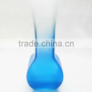 Blue Frosted Glass Vase Wholesale thumbnail-1