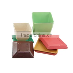 Pretty Design Eco-friendly No Pollution Bamboo Fiber Flowerpot thumbnail-1