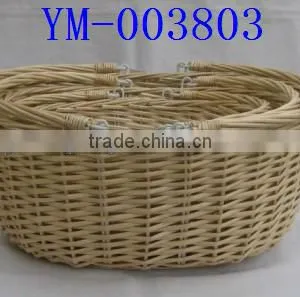 Large Oval Willow Baskets With Removable Handle thumbnail-1