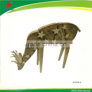 Christmas Wooden Deer Decoration thumbnail-1