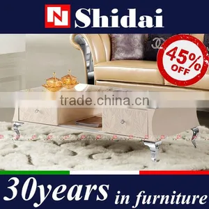 Elegant Glass Top Coffee Table With Drawers LV-TA803L thumbnail-2