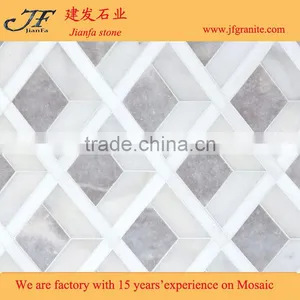 Wholesale High Quality Irregular Afyon Grey Marble Mosaic Design thumbnail-1