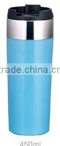 350ml/400ml/450ml Stainless Steel Inner Plastic Outer Steel Double Layer Cup thumbnail-3