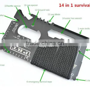 Useful 14 in 1 Multi Function Survival Tools Card With Rope thumbnail-3