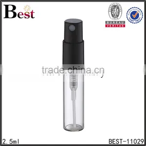 Wholesale Cosmetic Packaging 2.5ml Clear Bottle Perfume Mini White Black Pump Sprayer Glass Perfume Bottle China Best Selling thumbnail-3