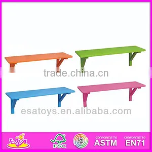 2014 New Kids Wooden Wall Shelf, Popular Children Wooden Wall Shelf and Hot Sale Colorful Baby Wooden Wall Shelf W08C044 thumbnail-1