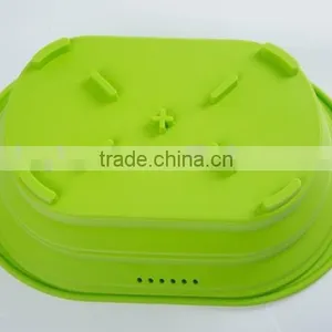 Silicone Square Shaped Folding Wash Basin,fruit Bowl thumbnail-3