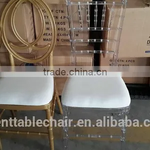 Wholesale Clear Resin Wedding Party Renal Crystal Clear Wedding Chair thumbnail-5