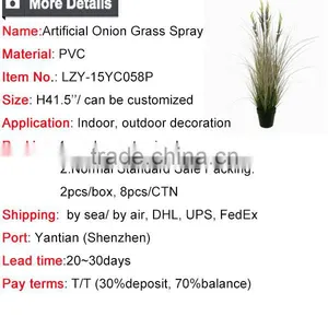 41.5 Inch Height Artificial Grass Green Potted Onion Grass With Wheat Spray Weed Pots Plant thumbnail-5