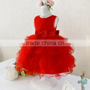 Retail Hot! 2015 Baby Girl Dress Lace Multi-layer Tulle Cute Princess Dress Bow Belt Fashion Vestido Meninas thumbnail-1