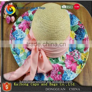 Fashion Summer Womens Straw Hats With Flower Wholesale thumbnail-1