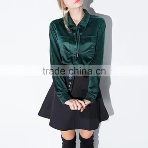 Womens Vintage Faux Suede Tops Loose Button Up T Shirt Blouse thumbnail-1