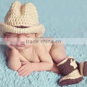 OEM Manufacturer Cute Baby Infant Newborn Handmade Crochet Beanie Hat Clothes Baby Photograph Props thumbnail-1