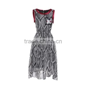 Maxnegio Long Dress Chiffon New Style Irregular Hem Chiffon Beach Dress thumbnail-5