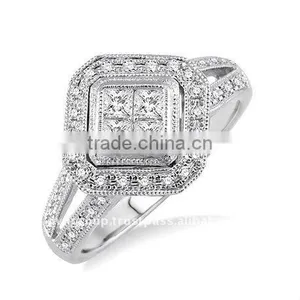 Cz Studded Engagement Ring, Anniversary Ring, Fashion Ring, Imitation Ring, Wedding Rings thumbnail-1