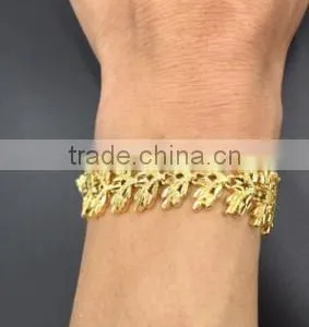 Flower Design Golden Chain Bracelets Fashion Women Chunky Chains Bracelets Wide Chian Bracelets Jewelry thumbnail-1